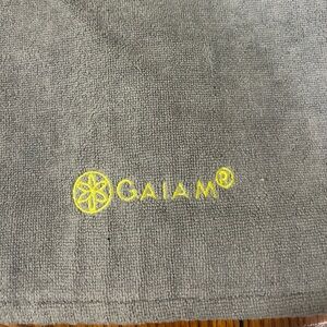 GAIAM Gray Yoga Towel with Grippy Bottom